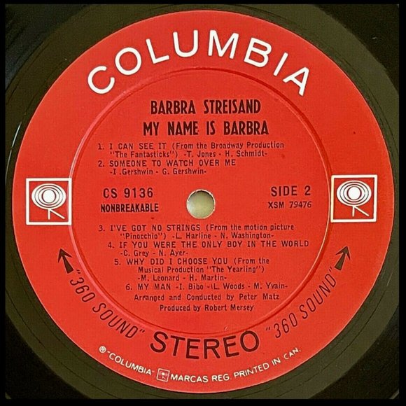 Streisand ~ My Name Is Barbra 12” Record Album 1965 Canada Ed. 57 Years! RARE - Picture 6 of 6
